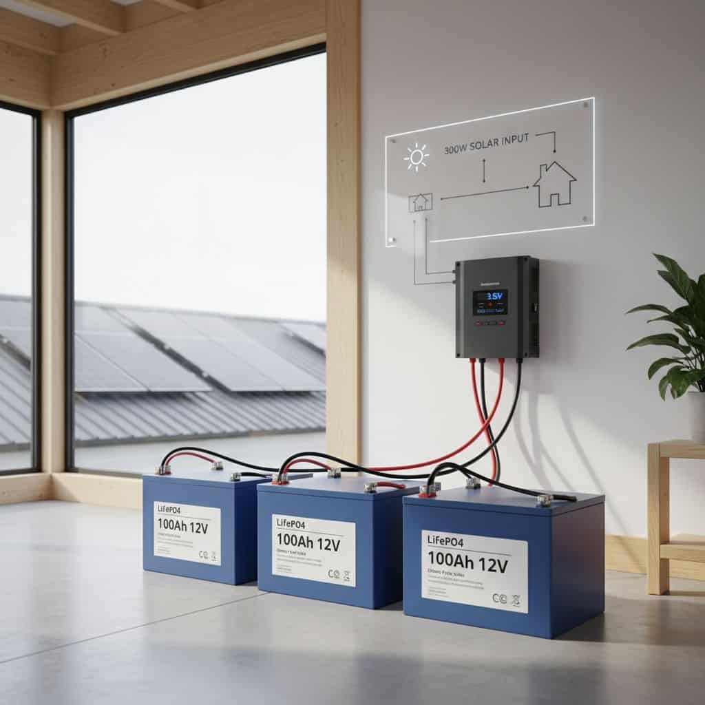 How many batteries do I need for a 300 watt solar panel 1