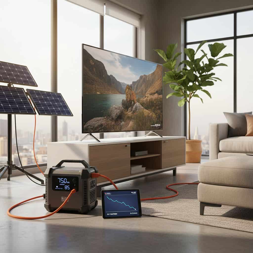 How long will a solar generator power a TV 1