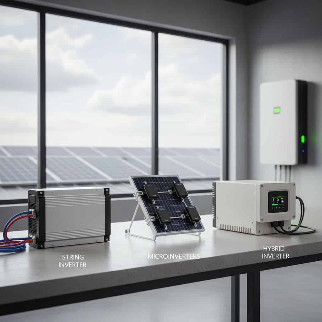 What are the three main types of solar inverters 1