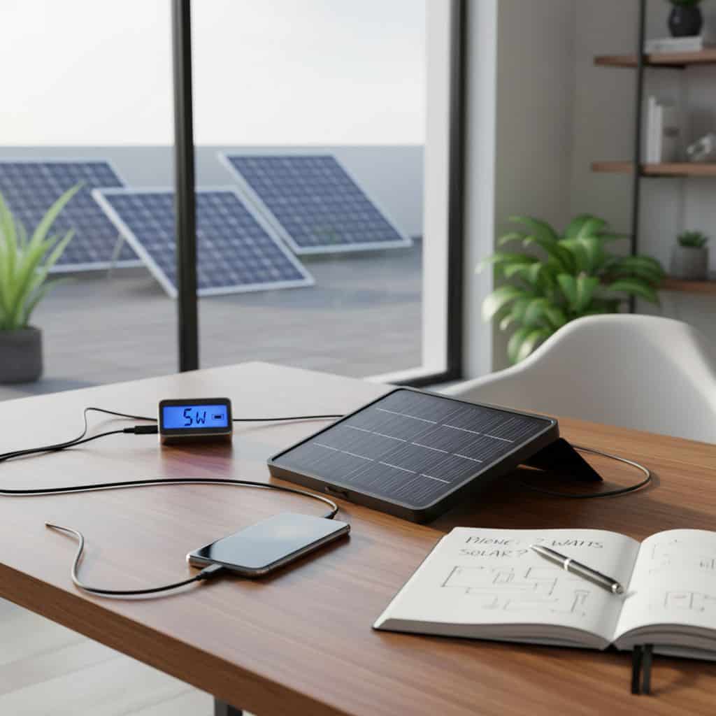 How many watts of solar do I need to charge my phone 1