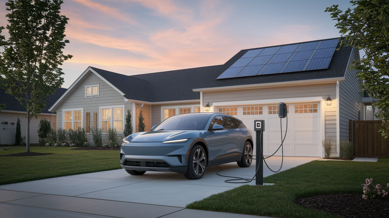 Electric vehicle charging from residential rooftop solar panels