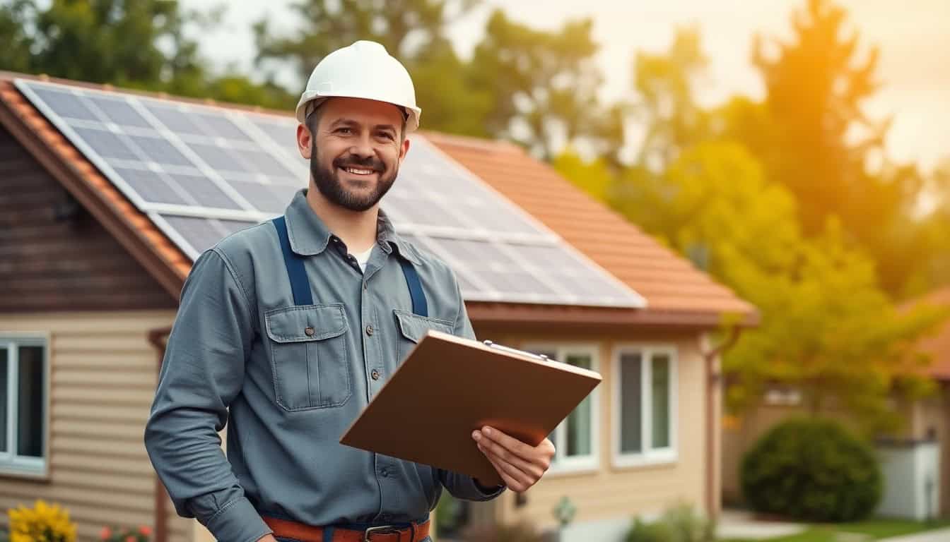 how to choose the right solar installer — professional installer at a solar home