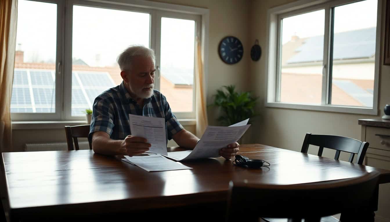 hidden costs of solar — homeowner reviewing solar bills and paperwork