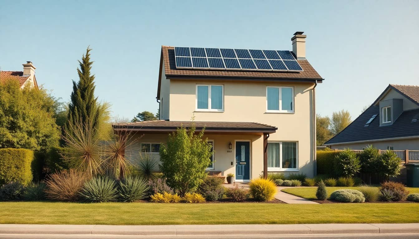 does solar add value to your home — attractive house with rooftop solar panels