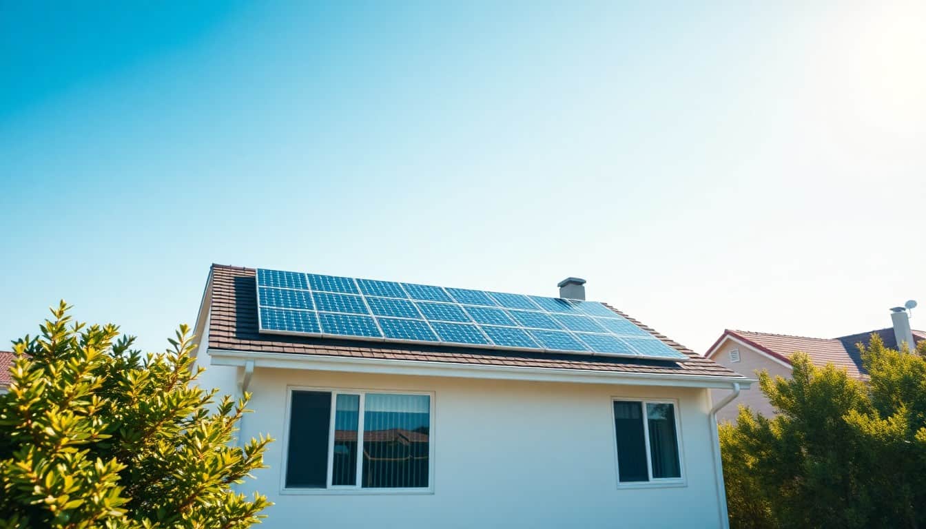 solar energy — rooftop solar panels on a modern home