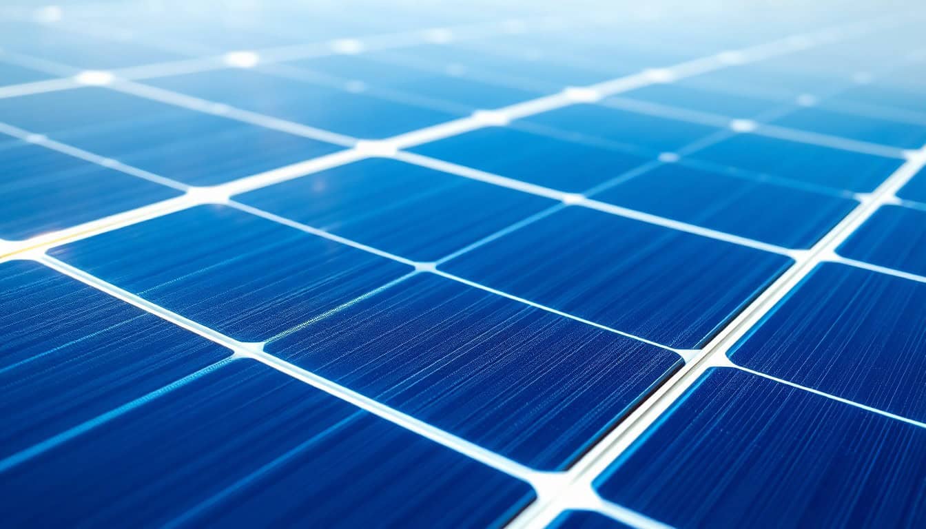 solar panels — photovoltaic silicon cells converting sunlight